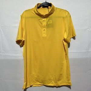 G/Fore Club Striped‎ Tech Jersey Slim Fit Golf Polo Fly Yellow G4MS23K001 Large